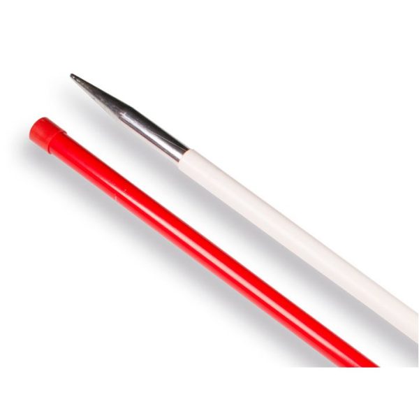 Deelbare jalonstok 216cm boven rood