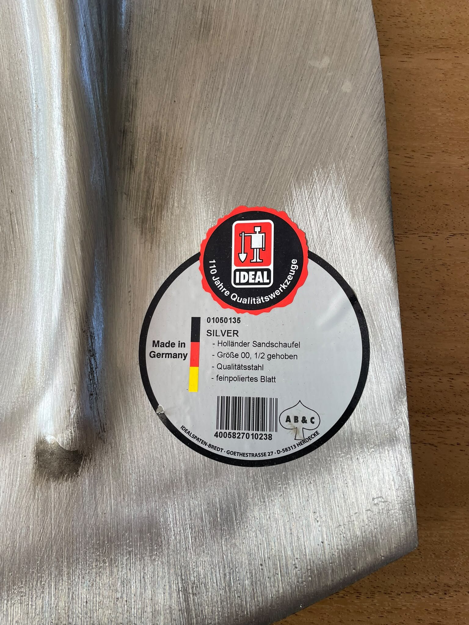 IDEAL Hallenser Randschaufel SILVER Gr. 7 – 340 x 325 mm – Zonder Steel